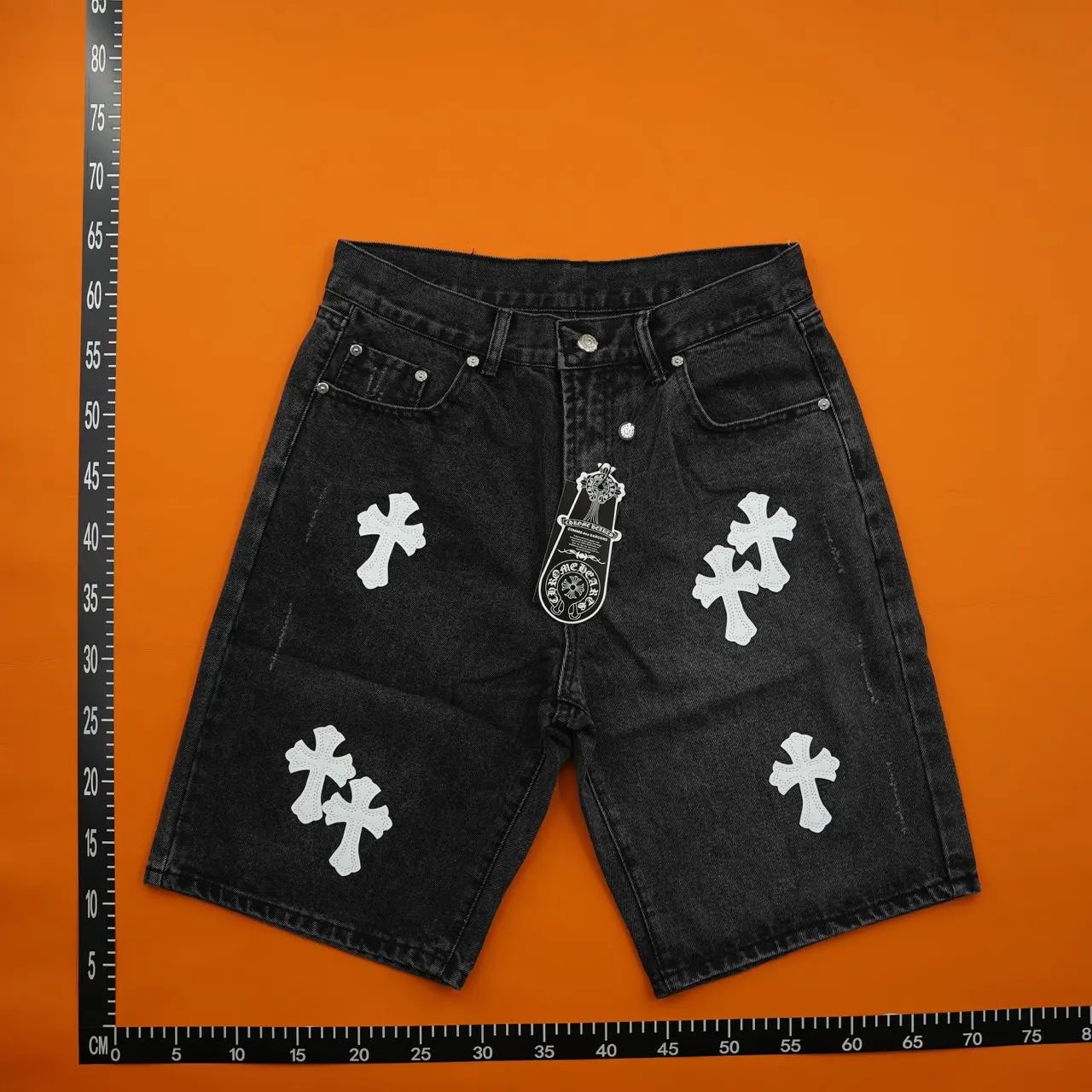 Alexander Wang Logo-Print Denim Shorts Blue - 10