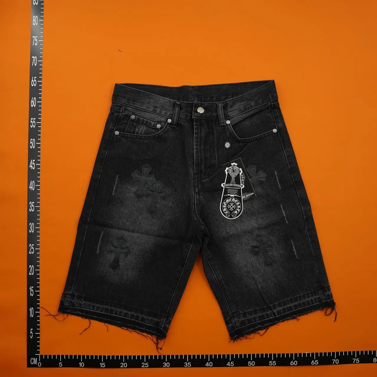 Alexander Wang Logo-Print Denim Shorts Blue - 7