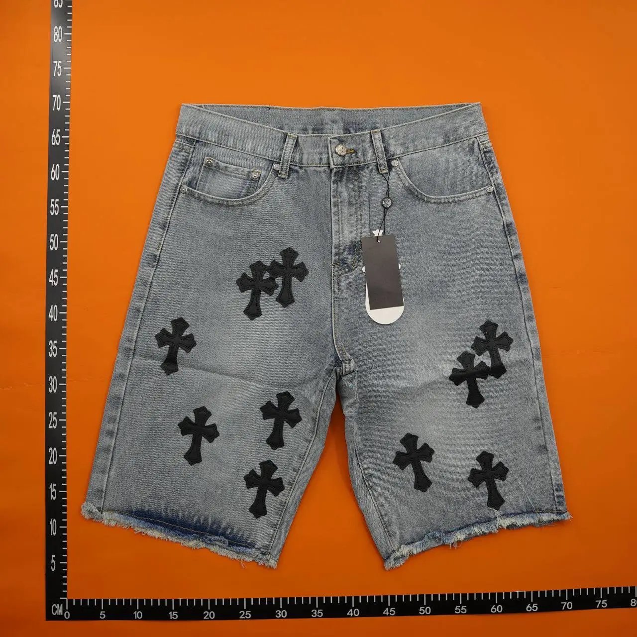 Alexander Wang Logo-Print Denim Shorts Blue - 8