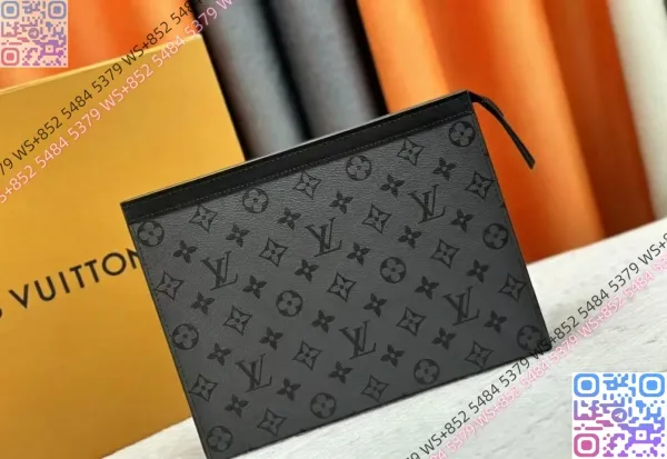 Louis Vuitton Monogram Eclipse Clutch Black Clutches - 1