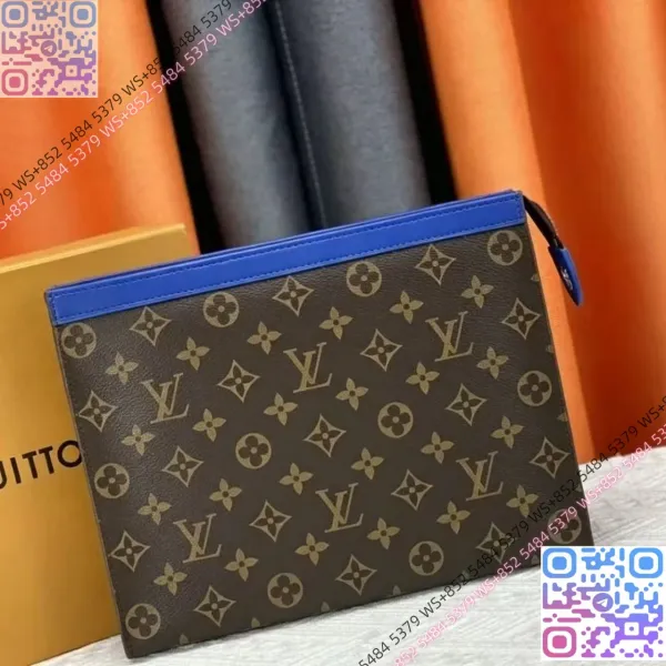 Louis Vuitton Monogram Pochette Métis Clutch Blue Trim Clutches - 1