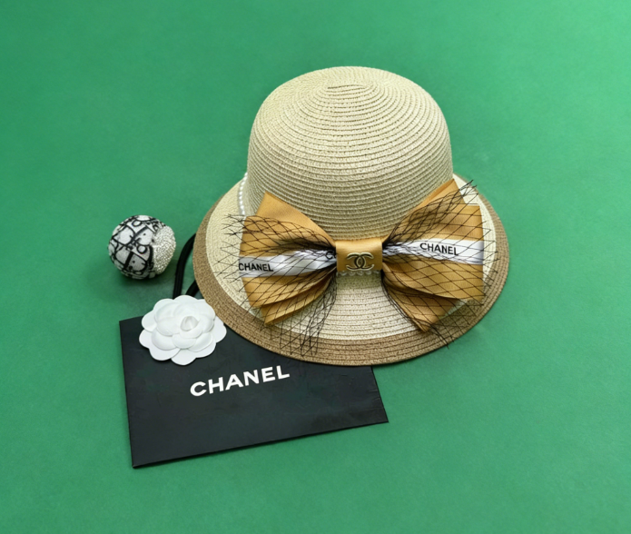 Chanel Hats Logo-Embroidered Baseball Caps and Bow Straw image 4