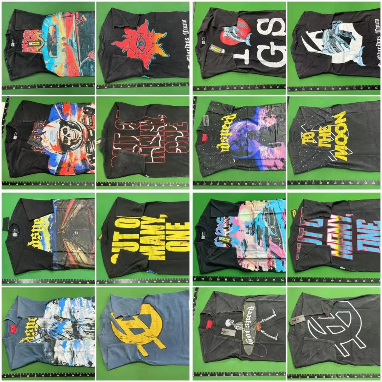 High quality American correct skull letter print washed and aged casual men’s and women’s loose short-sleeved T-shirts trendy
