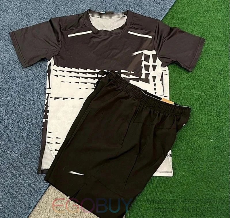 Nike Matching Sets Men's short-sleeve performance T-shirt and shorts set — Track and field short-sleeve black D975 black