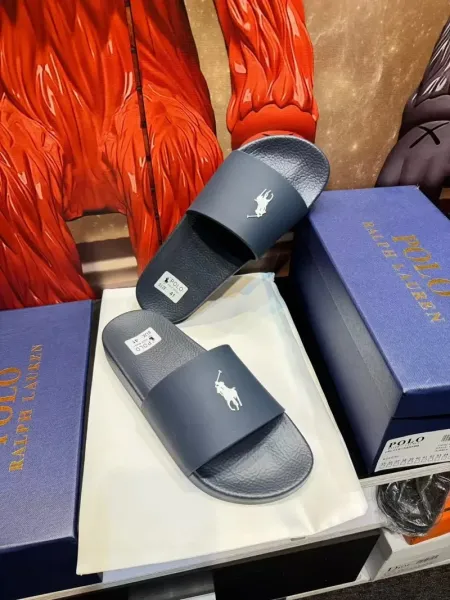 Polo Ralph Lauren Classic Slide Sandals Navy Blue Slippers - 12