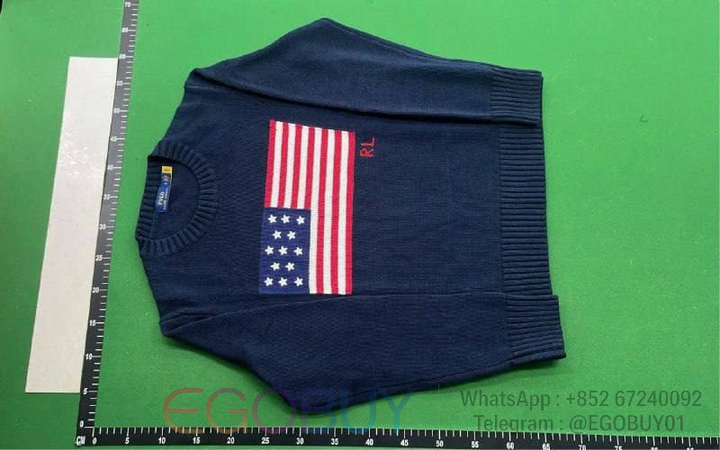 Polo Ralph Lauren American Flag Crewneck Sweater Navy