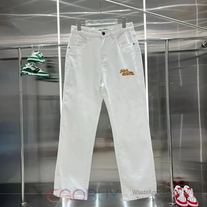 Denim Tears White Embroidered Jeans