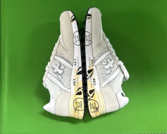 Premiata X-433 Black and Beige Suede Sneakers - 10