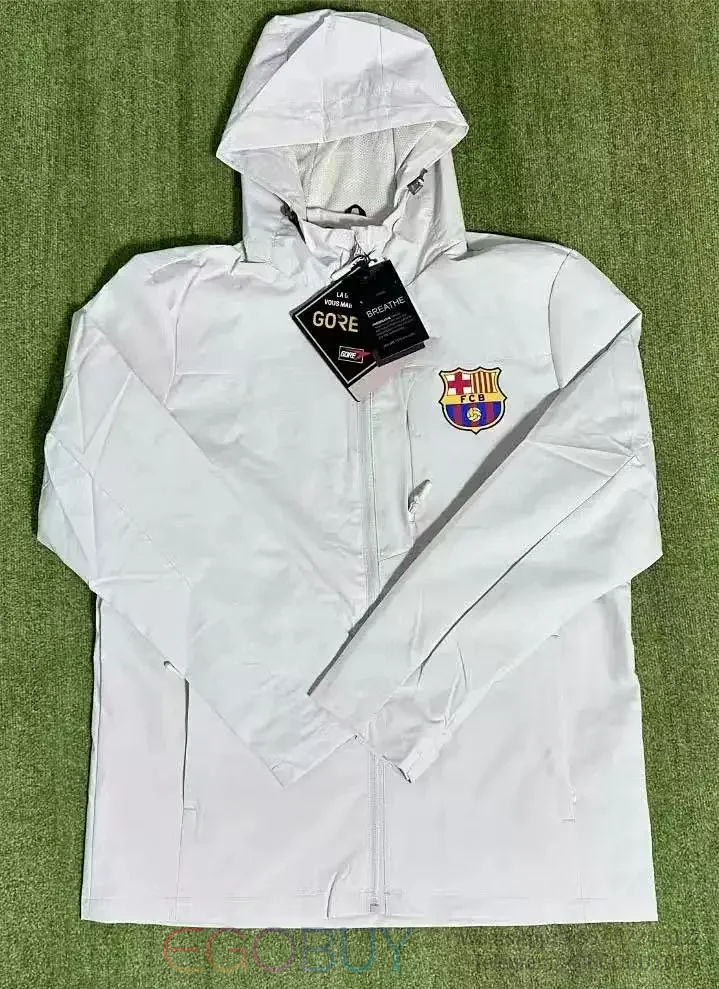 Barcelona White Windbreaker (Lightweight)