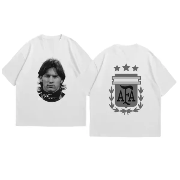 AFA Lionel Messi Portrait Graphic T-Shirt White - 1
