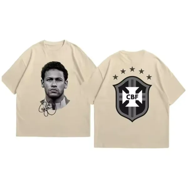 CBF Neymar Portrait Beige Oversized T-Shirt - 1