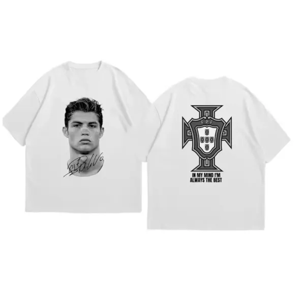 Portugal National Team x Cristiano Ronaldo Portrait T-Shirt White - 1