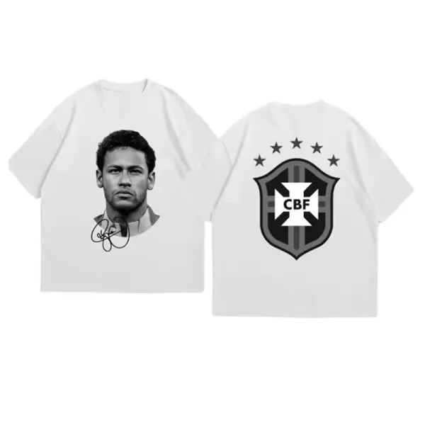 CBF Neymar Portrait Graphic T-Shirt White - 1