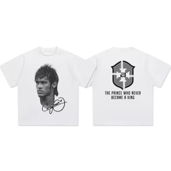 Design Neymar Portrait Graphic T-Shirt White - 1