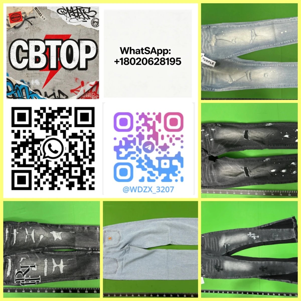 Cb07 - Vintage Denim Jeans Women's Washed Distressed Retro Ripped Ink-Splatter Edgy American Style WhatsApp: +86 180 2062 8195