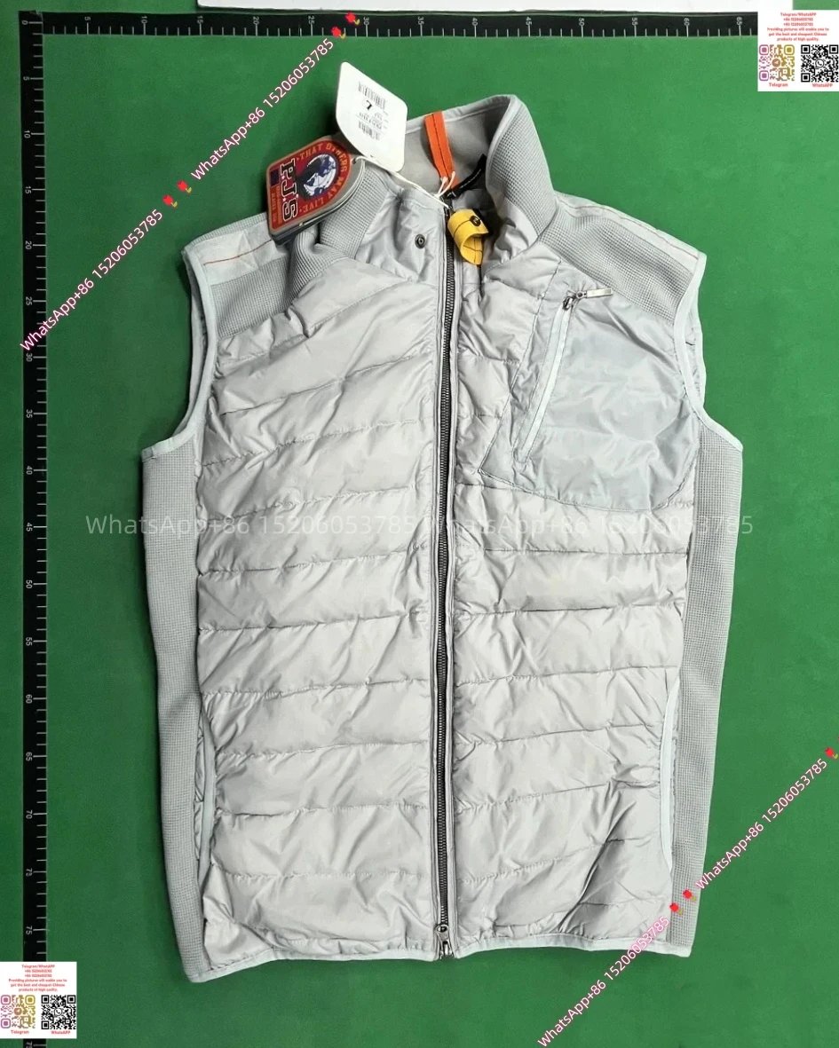 PJS Patchwork Vest-Silver Gray