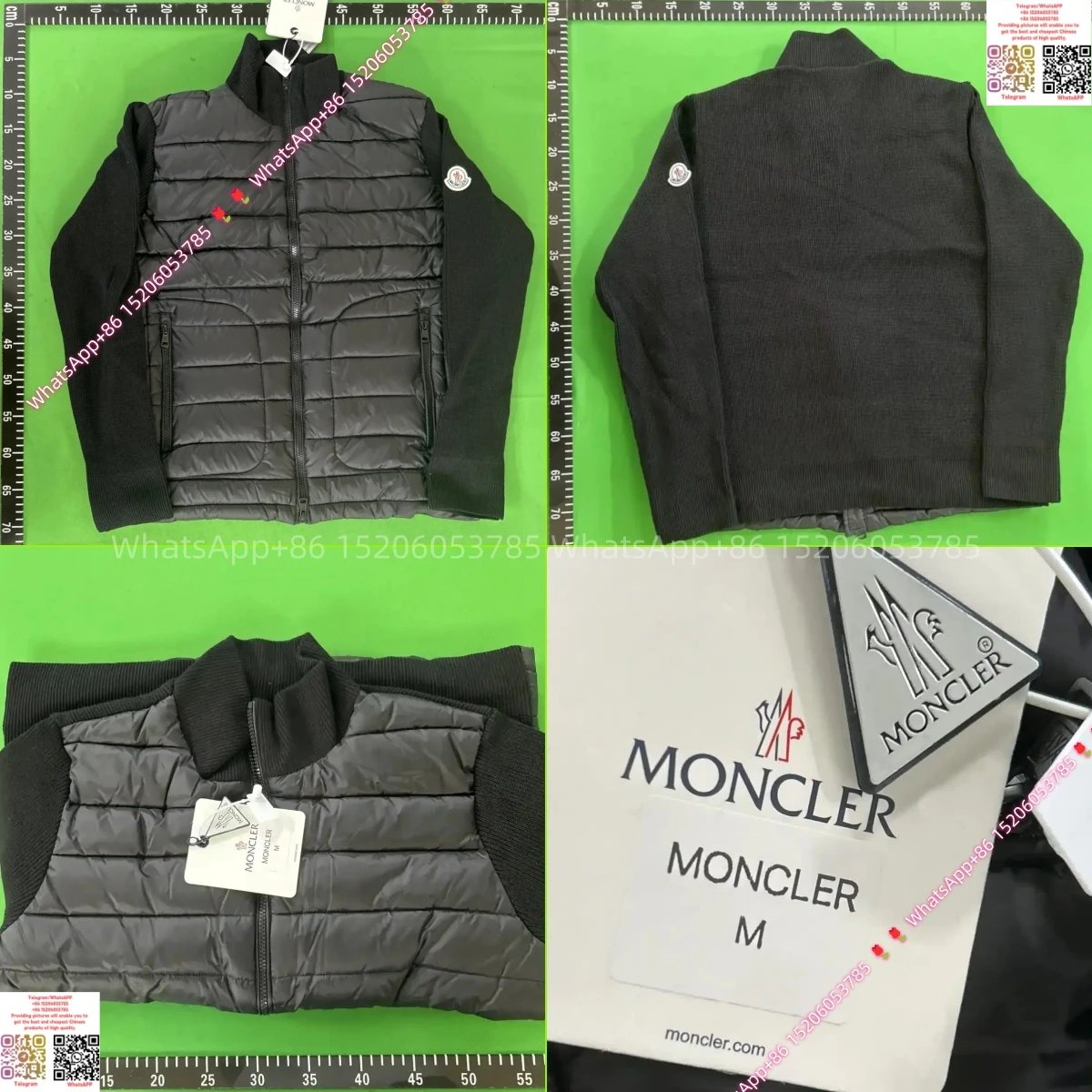 Moncler Knit Cardigan Sleeve Badge-Black