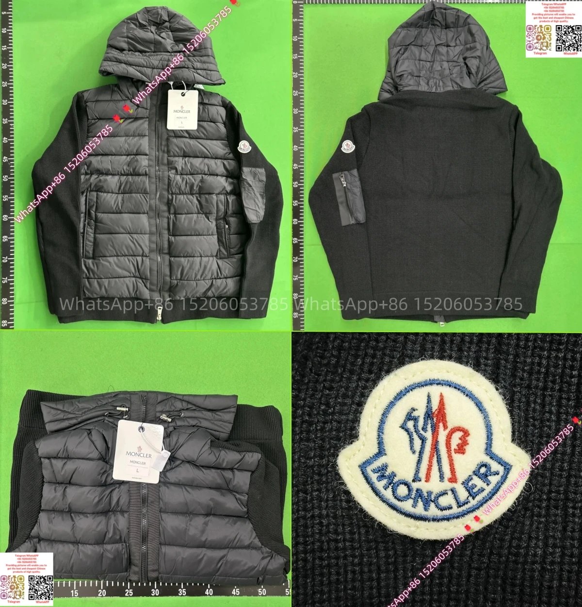 Moncler Hooded Knit Cardigan-Black