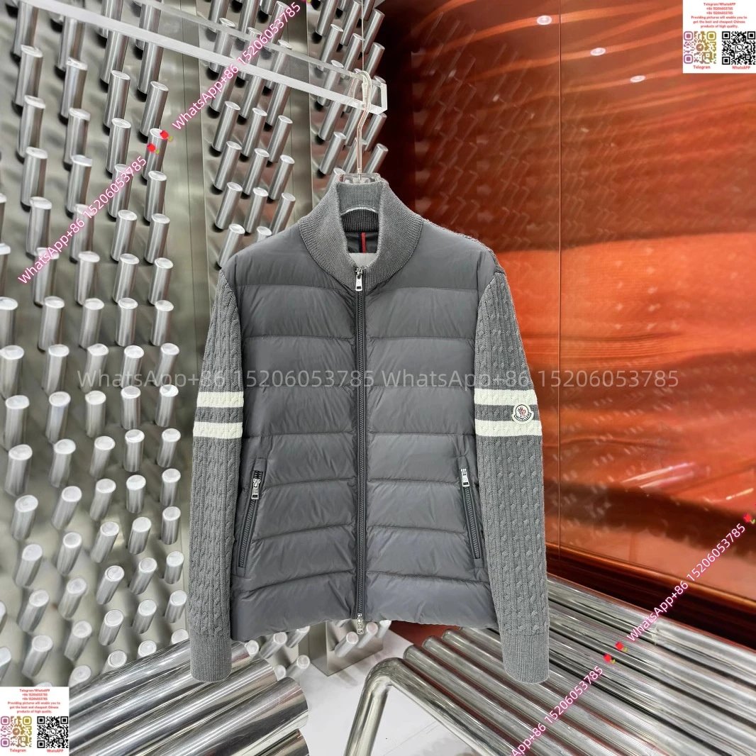 Moncler Knit Cardigan Patchwork-Gray