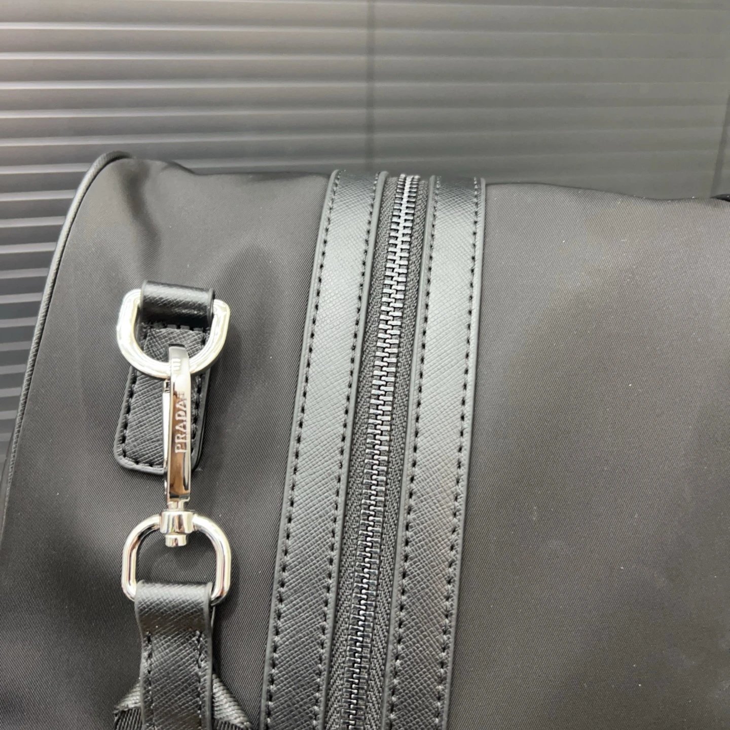 Prada Re-Nylon Duffle Bag Black Travel Bag - 6