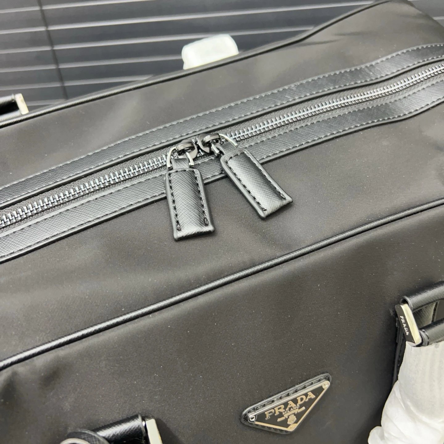Prada Re-Nylon Duffle Bag Black Travel Bag - 7