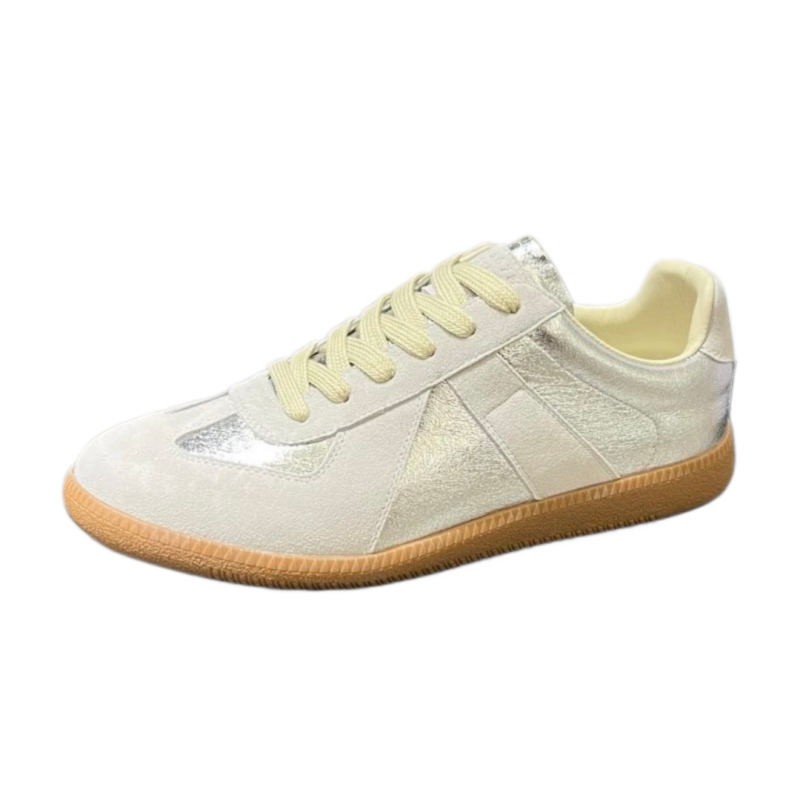 [ABC30] Vintage Cowhide Leather German Army Trainer Shoes, Soft & Breathable for Men and Women