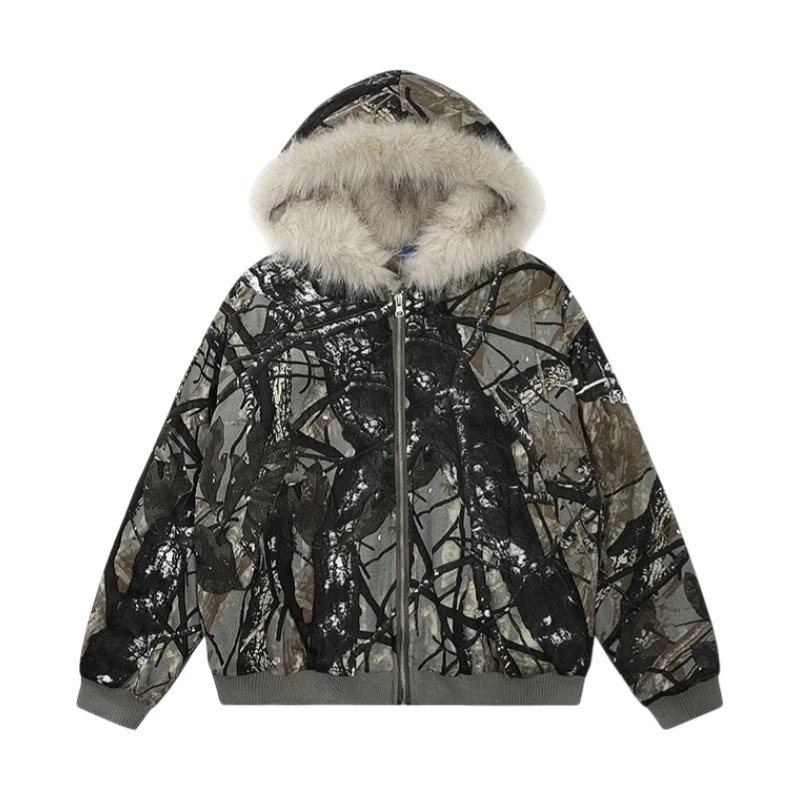 Tree Patern
Fur Zip up Hoodie