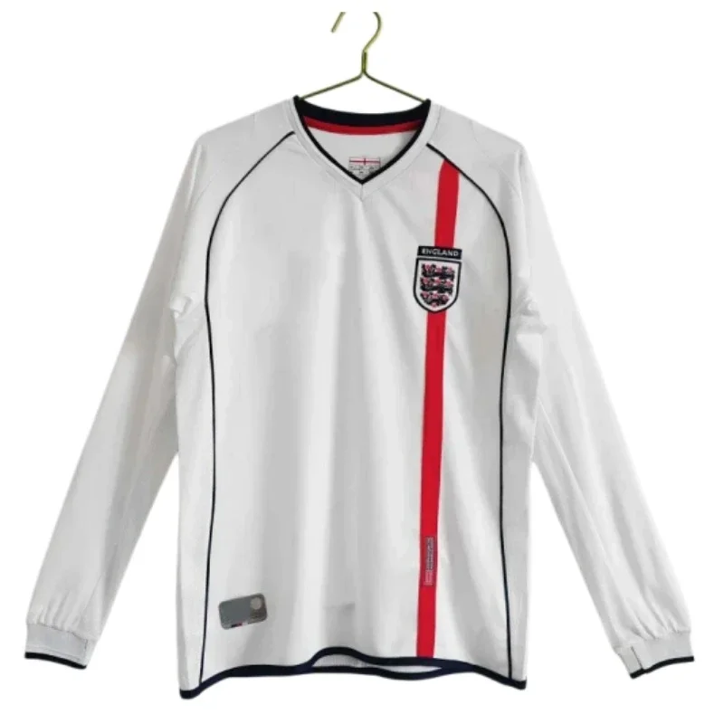 Camiseta retro Inglaterra 2002 local manga larga versión aficionado