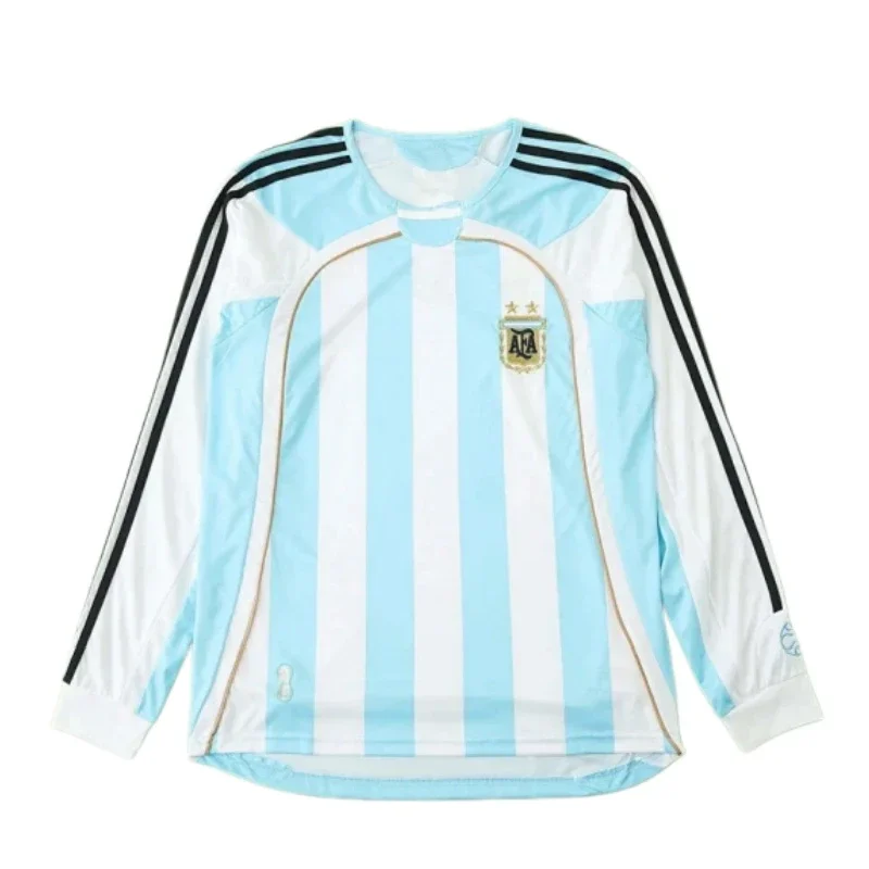 Camiseta Retro Argentina 2006 Local Manga Larga Versión Fan