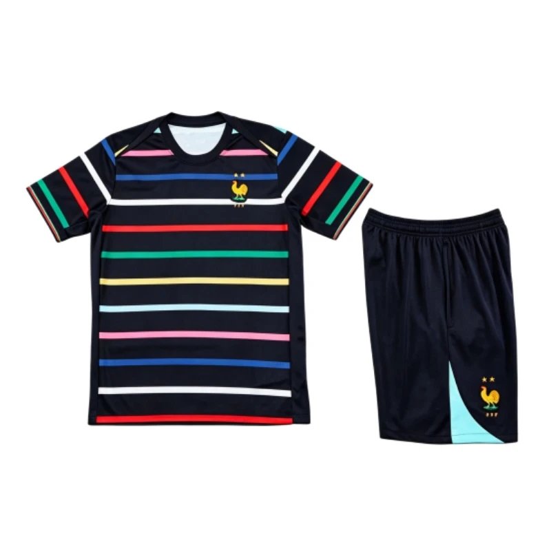 2425 France Training clothes suit Short sleeve Fan version