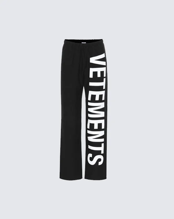 VETEMENTS Wide-Leg Casual Pants with Large Side Logo