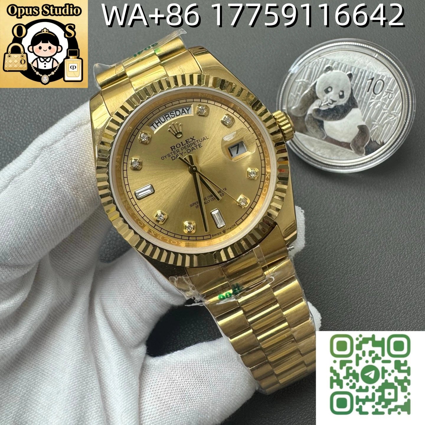 Double Calendar Full Gold Face