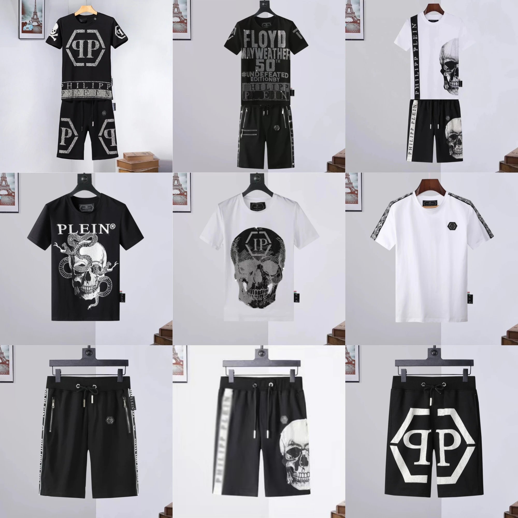 Men’s Hot Diamond Short Sleeve Shorts Set Collection