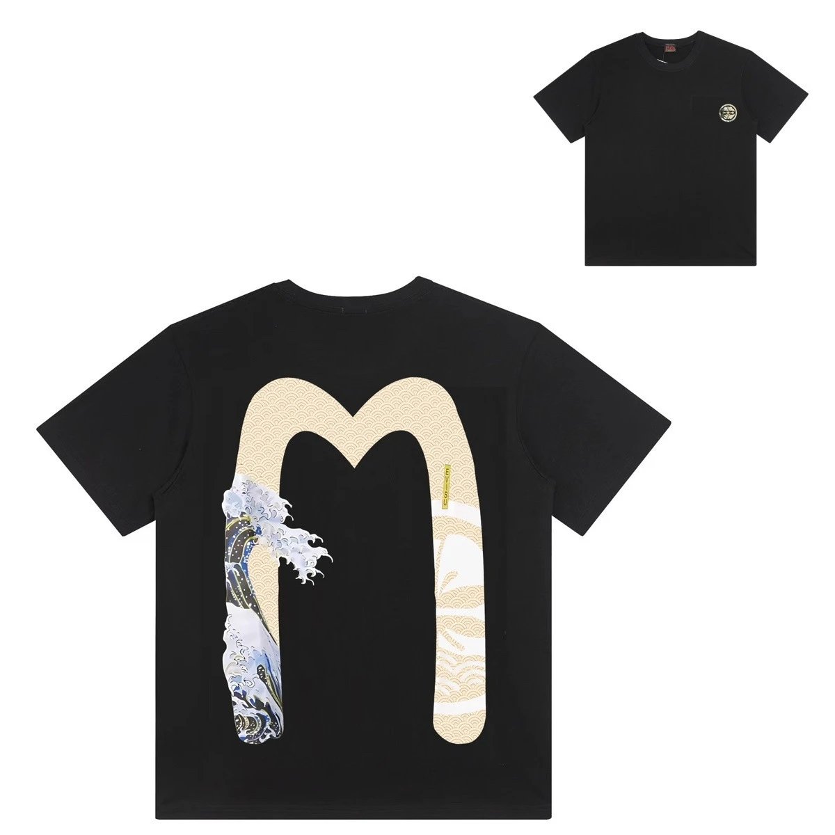 Personalized big M short-sleeved crotch jeans