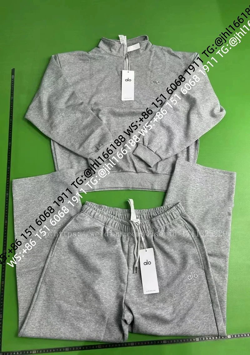 (2.0 Version) Grey Half-Zip Straight-Leg Set