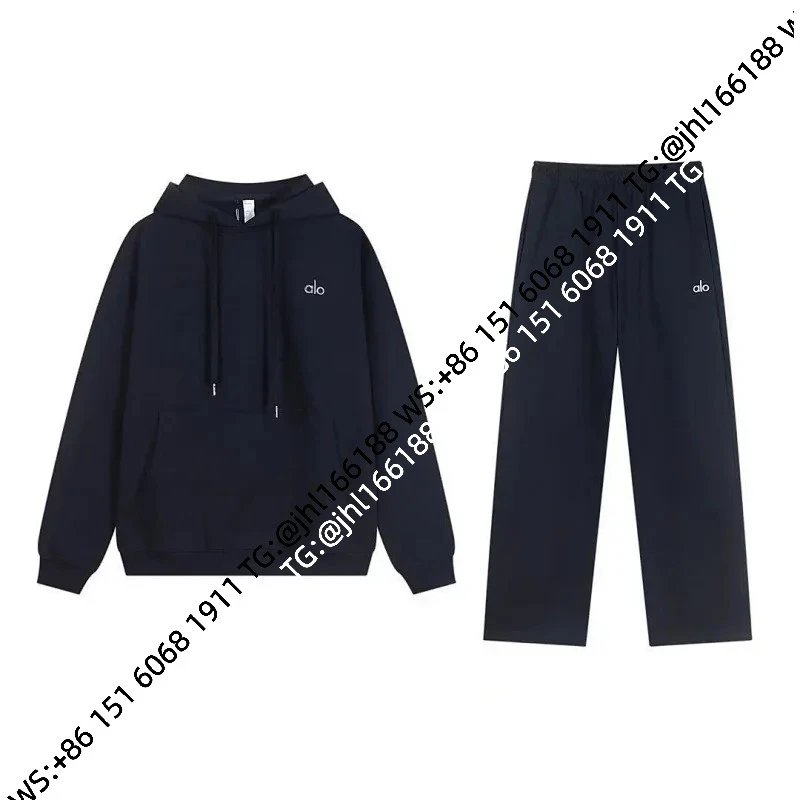 Navy Hooded Straight-Leg Set