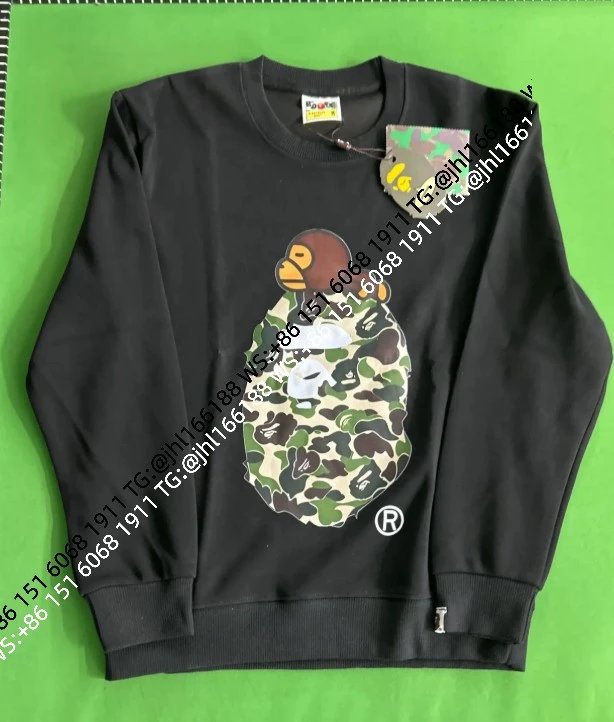 Trendy BAPE shark ape human head crewneck sweatshirt (image after size selection)