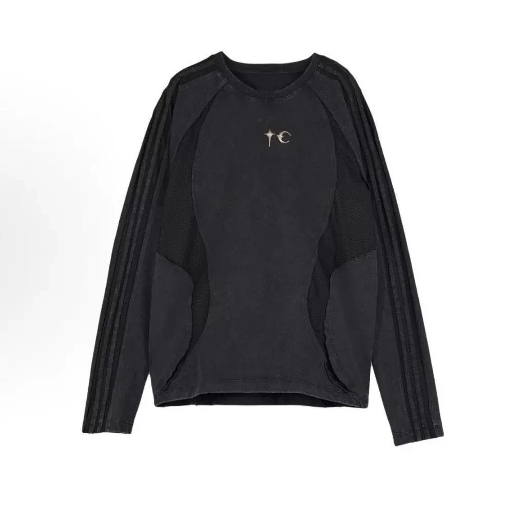 Washed Distressed Embroidered Long-Sleeve T-Shirt photo 2