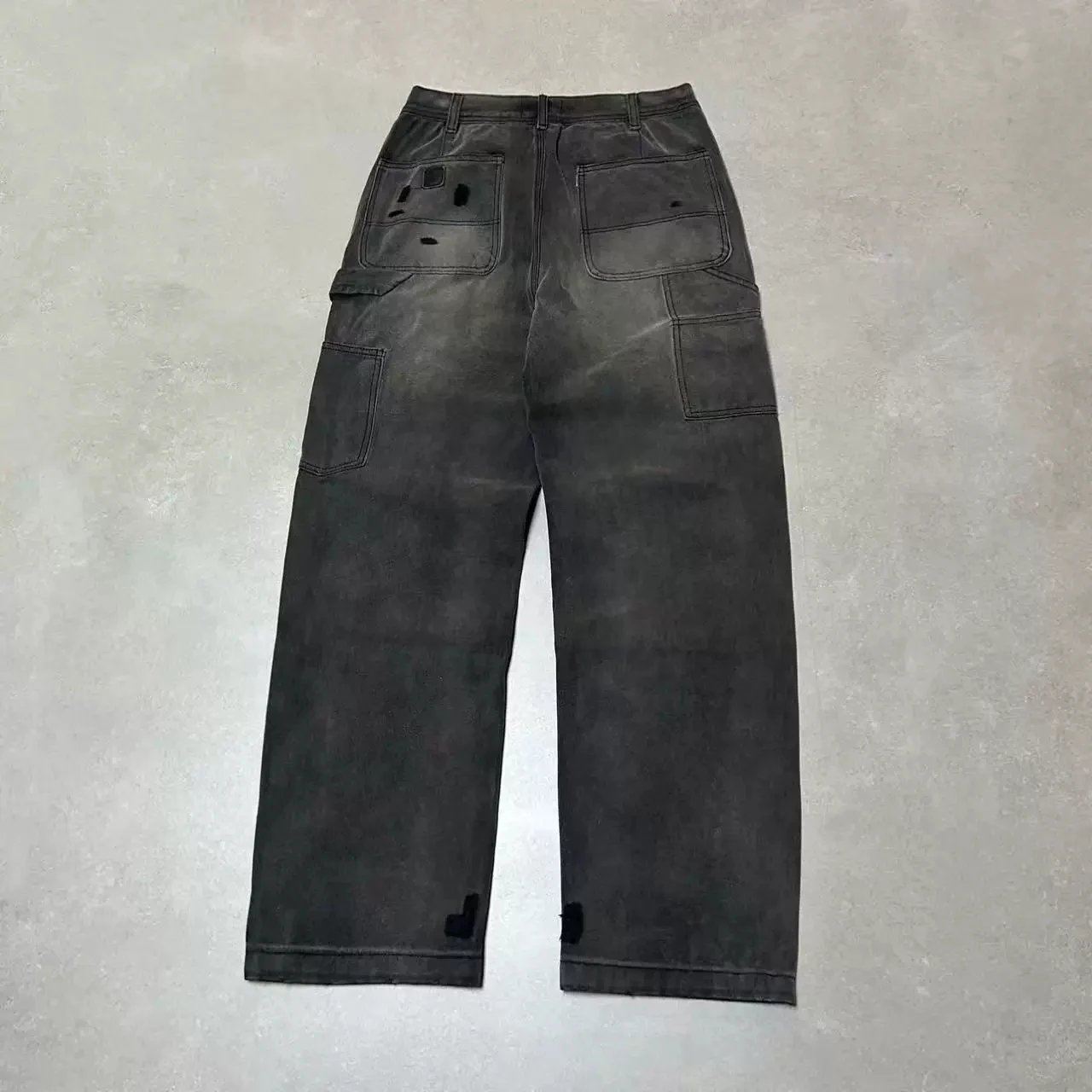 Washed Straight-Leg Utility Denim Jeans photo 7