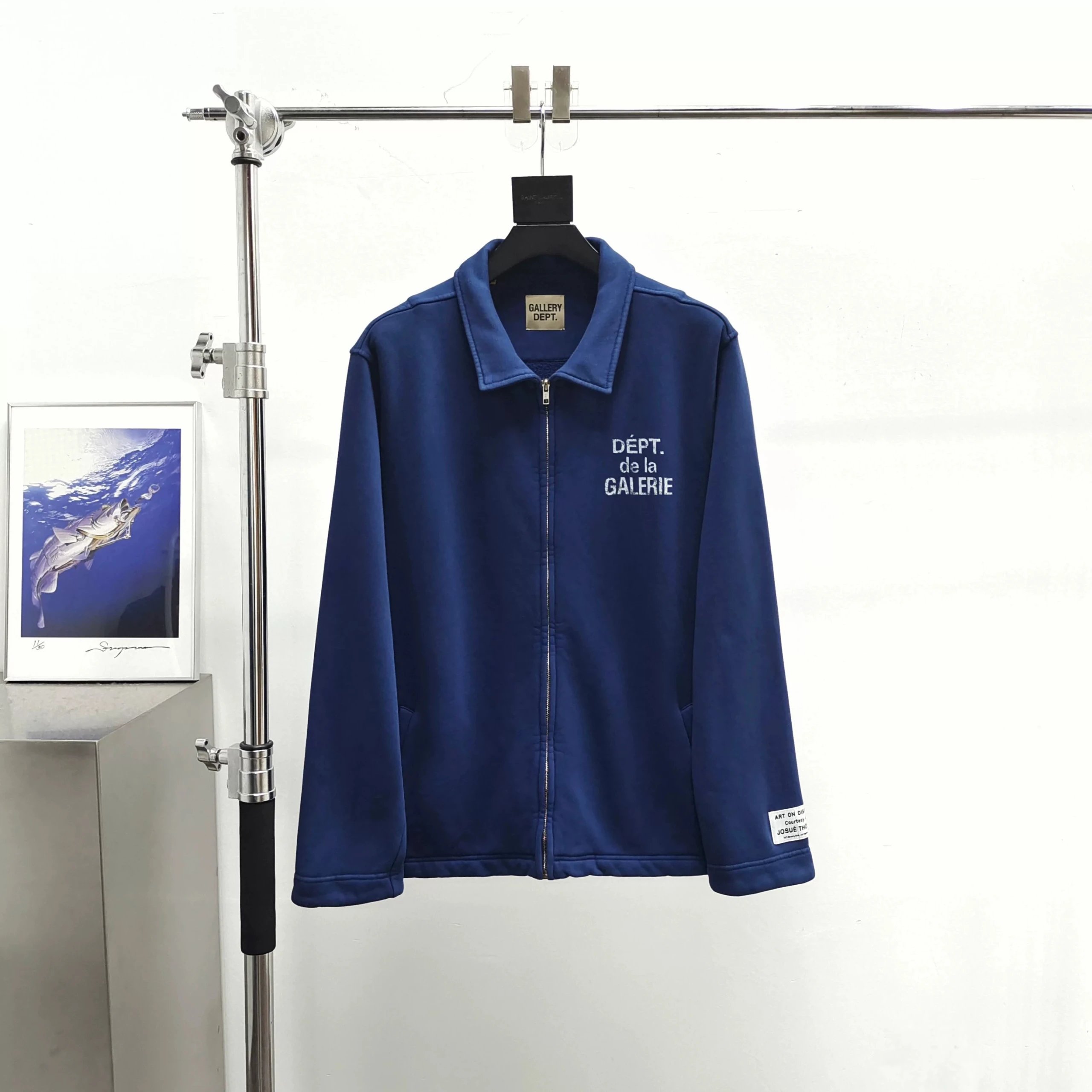 White and French Blue Vintage Jacket photo 4