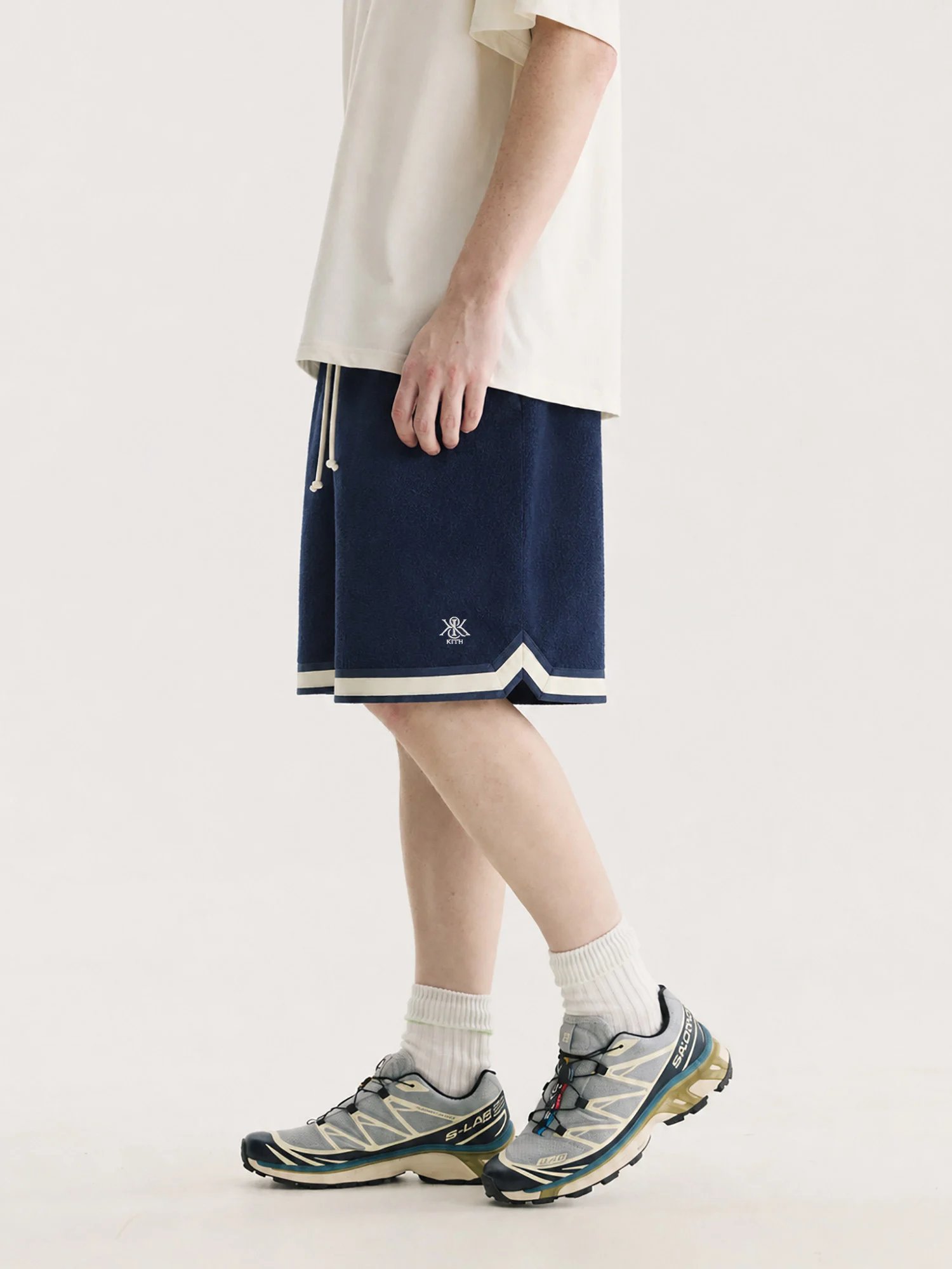 Striped Knit Terry Shorts