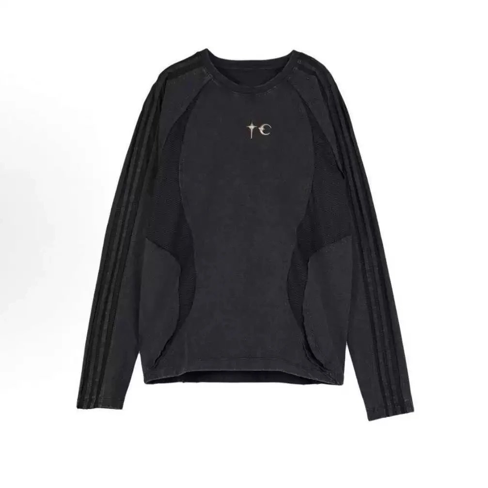Washed Distressed Embroidered Long-Sleeve T-Shirt photo 5