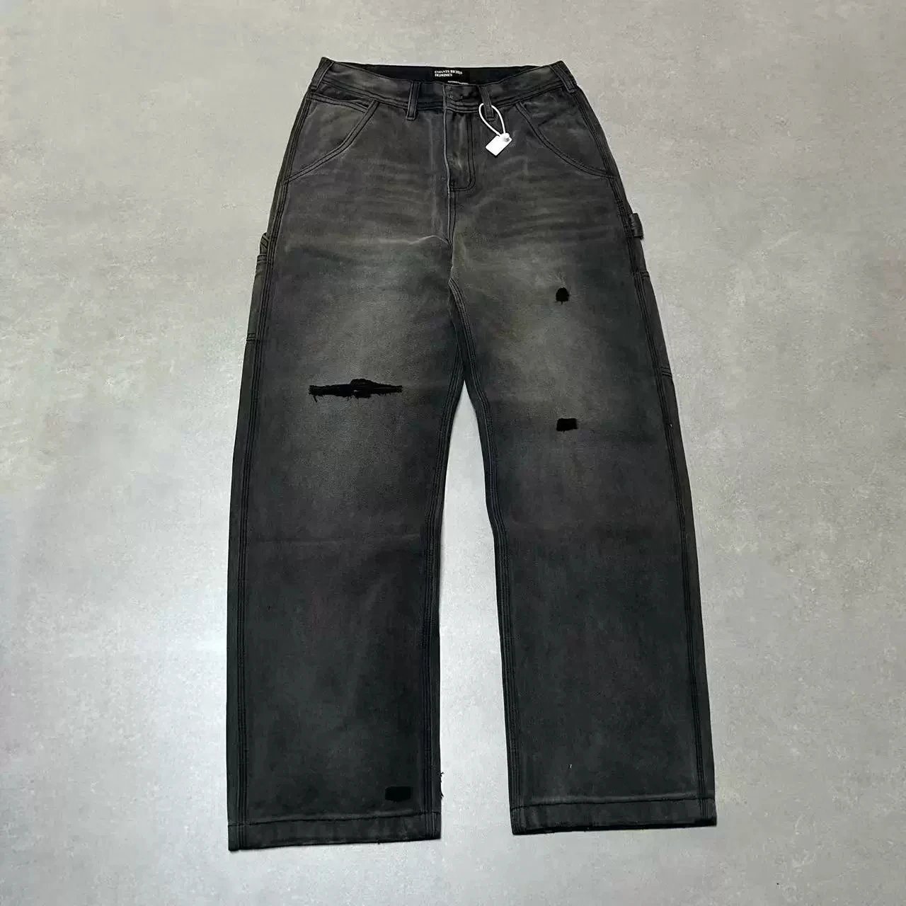 Washed Straight-Leg Utility Denim Jeans photo 6