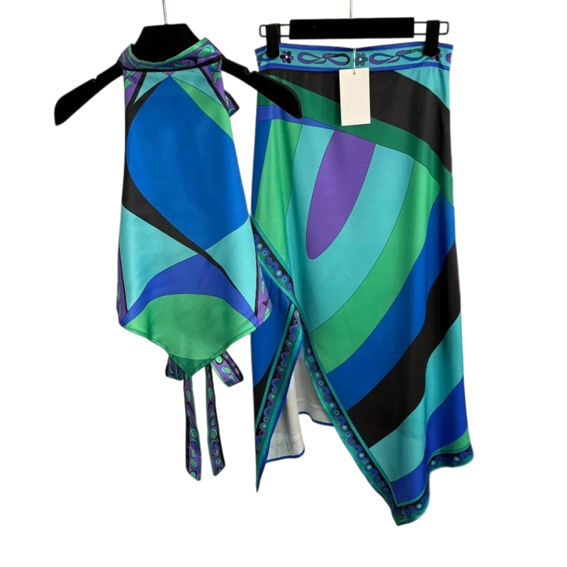 Pucci halter and midi skirt set