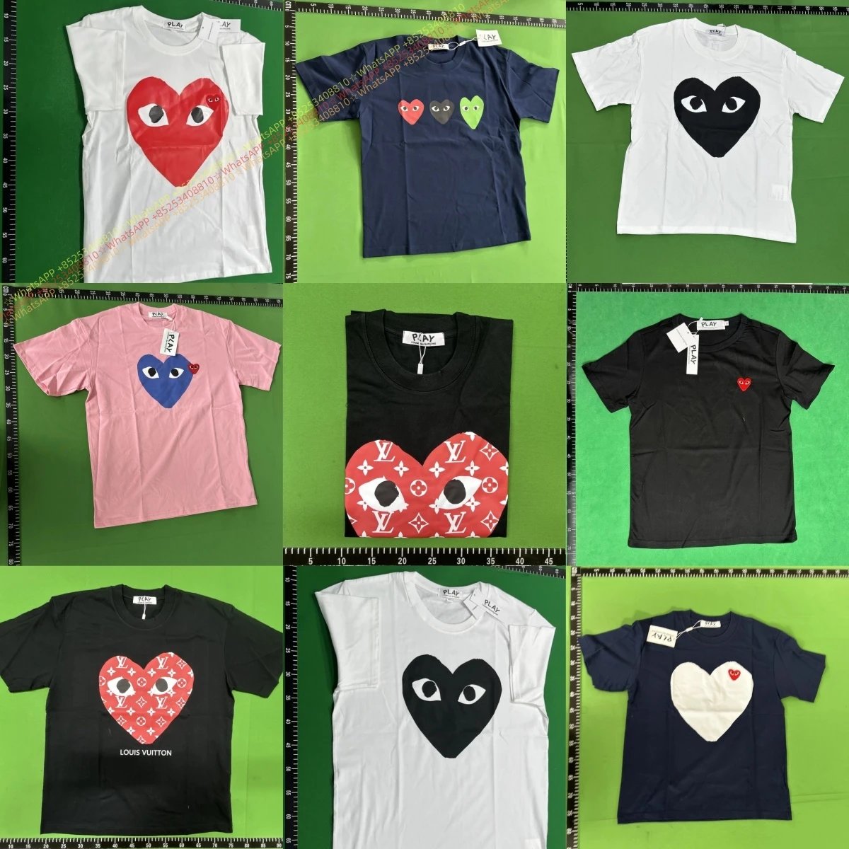 3A-2026 Spring/Summer New Arrival Comme des Garçons Heart Multicolor Print Crew Neck Short-Sleeve T-Shirt Unisex WhatsAPP +85253408810