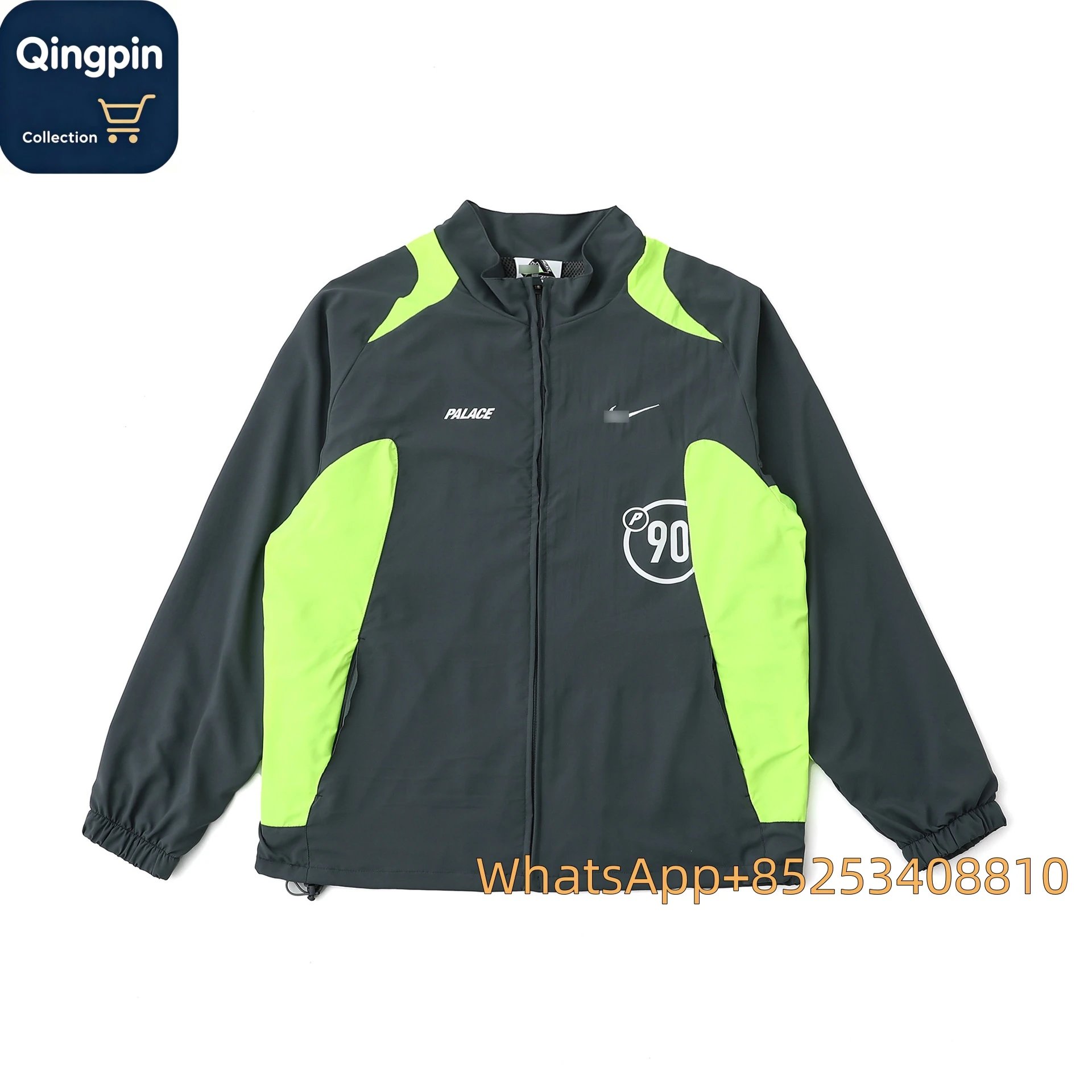 Palace Nike Total 90 Track Jacket Windbreaker Charcoal Volt