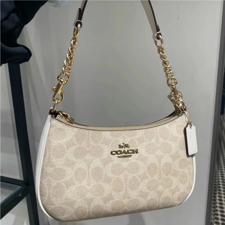 Coach Handbags Signature canvas satchel with detachable shoulder strap — 23 Vanilla White
