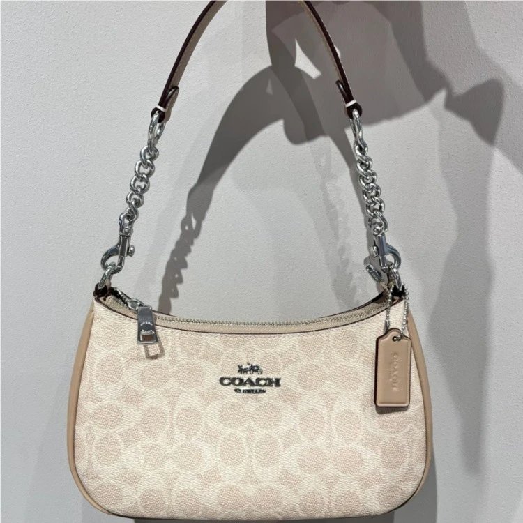Coach Handbags Signature canvas satchel with detachable shoulder strap — 18 Azuki bean color