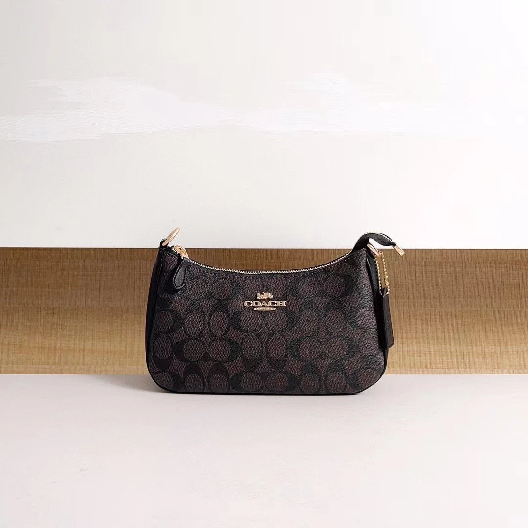 Coach Handbags Signature canvas satchel with detachable shoulder strap — 10 Black coffee