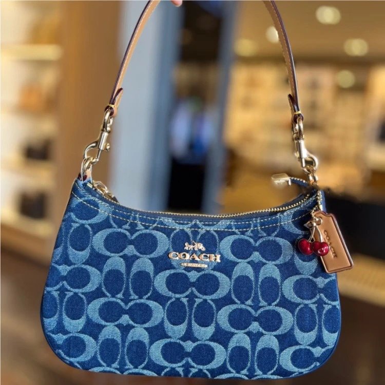 Coach Handbags Signature canvas satchel with detachable shoulder strap — 20 Denim blue
